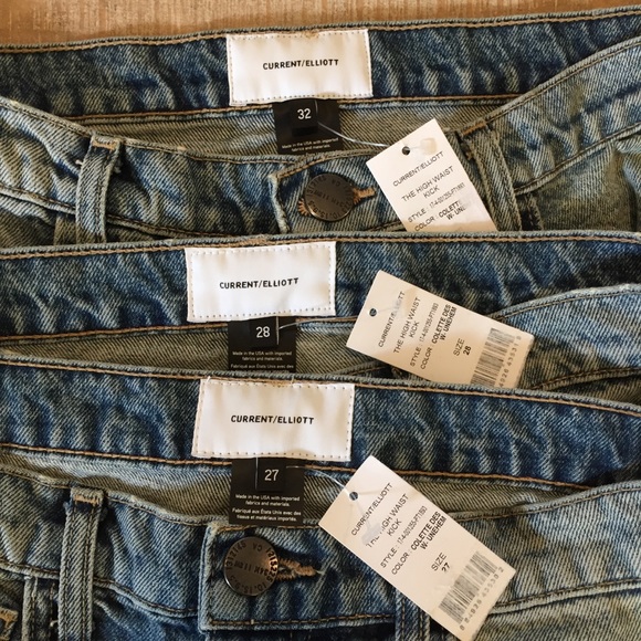NWT Current/Elliott High Waist Kick Jeans 27 28 32 - Picture 6 of 7